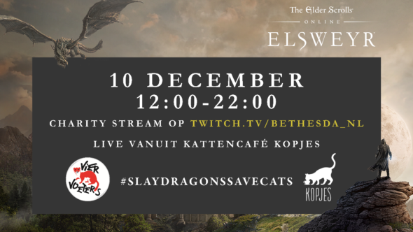 Streamers will play The Elder Scrolls in a cat café to raise money for animals worldwide